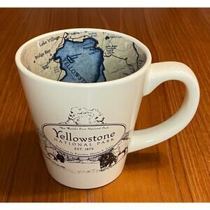Yellowstone National Park Coffee Mug Tea Cup McGovern & Co Map Inside Parks EUC